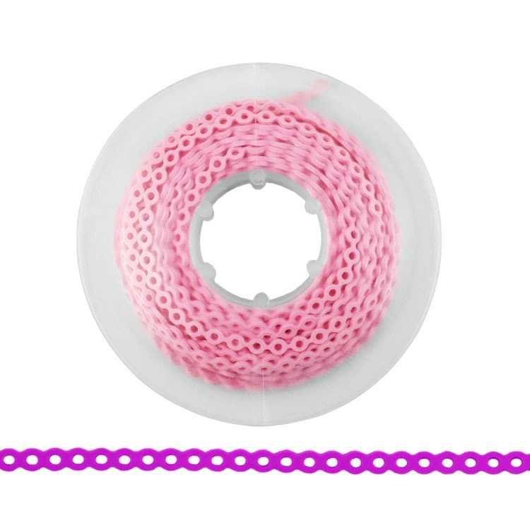 ElastoMax elastomeric chain, latex free, closed light pink (4.5m spool) – oficiali Falcon Medical produkto nuotrauka