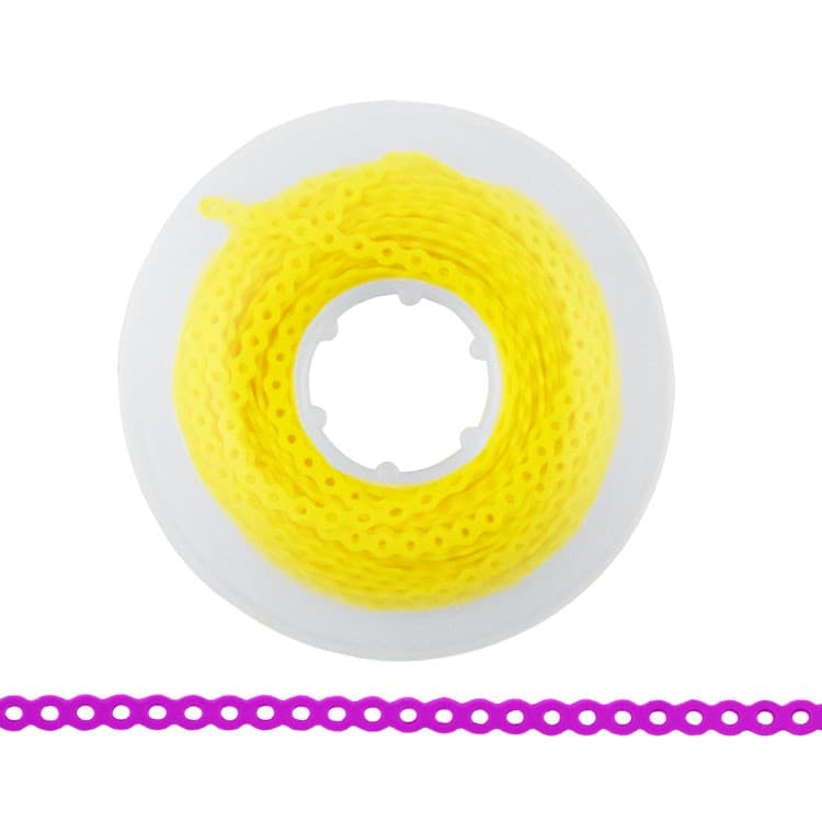 ElastoMax elastomeric chain, latex free, closed yellow (4.5m spool) – oficiali Falcon Medical produkto nuotrauka