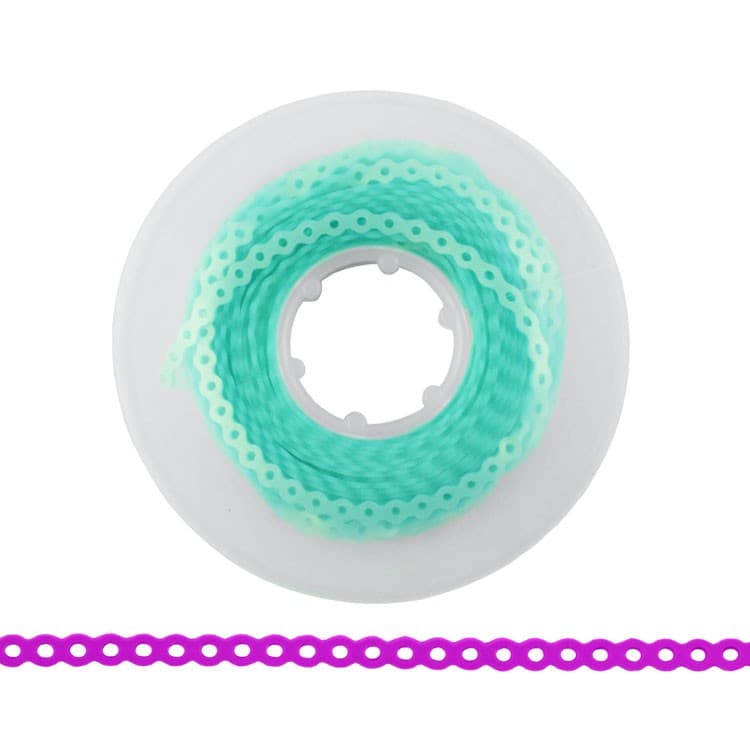 ElastoMax elastomeric chain, latex free, closed pearl green (4.5m spool) – oficiali Falcon Medical produkto nuotrauka