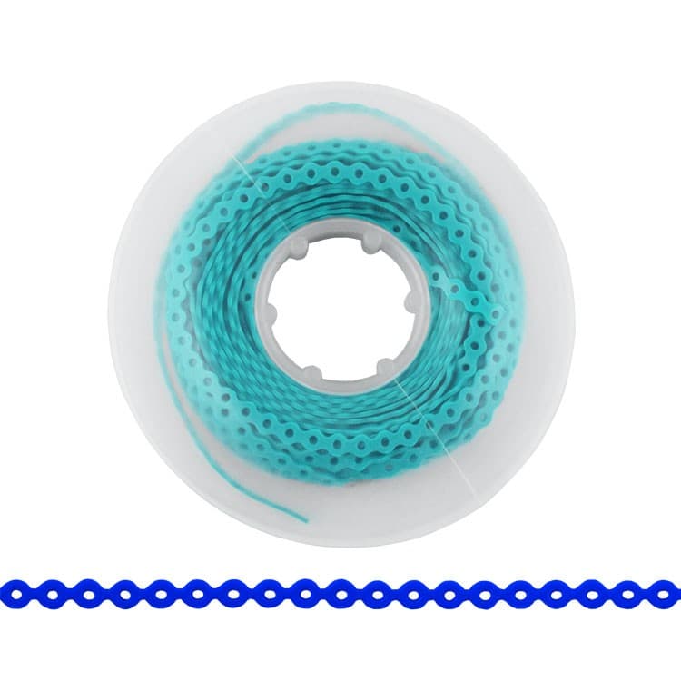 ElastoMax elastomeric chain, latex free, short aqua (4.5m spool) – oficiali Falcon Medical produkto nuotrauka