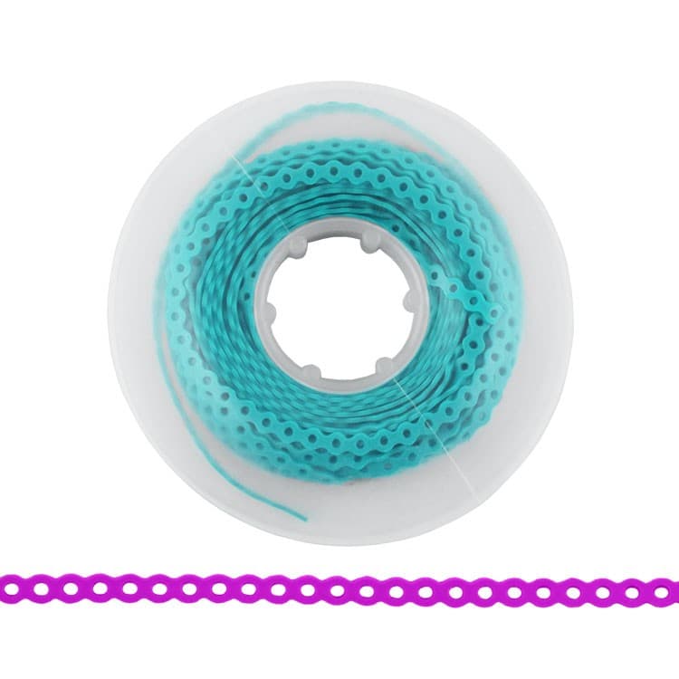ElastoMax elastomeric chain, latex free, closed aqua (4.5m spool) – oficiali Falcon Medical produkto nuotrauka