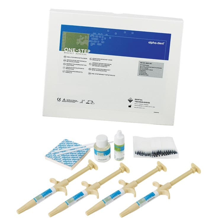 Alpha-Dent® 4 x 3.5g Adhesive Syringes, 12mL Primer, & 7mL Etch Liquid – oficiali Falcon Medical produkto nuotrauka