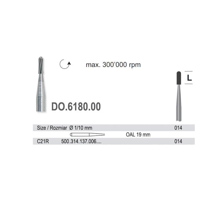 Tungsten carbide debonding bur CB 21 R 314 014 – oficiali Falcon Medical produkto nuotrauka