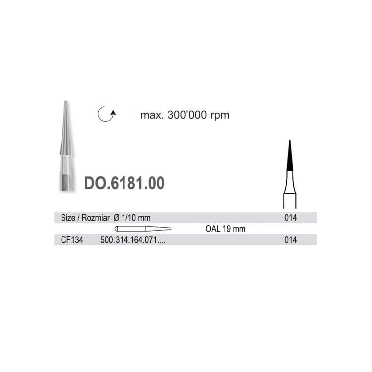 Tungsten carbide debonding bur CF.134.014.FG – oficiali Falcon Medical produkto nuotrauka