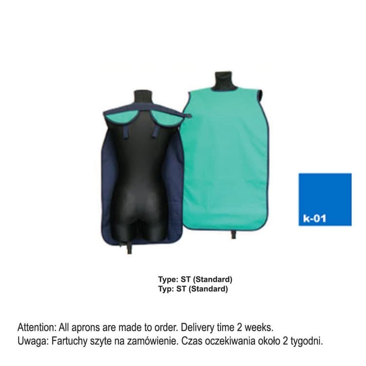 X-Ray Apron type ST-Standard heavy 0.50mm Pb, 50x80mm, colour K-01 – oficiali Falcon Medical produkto nuotrauka