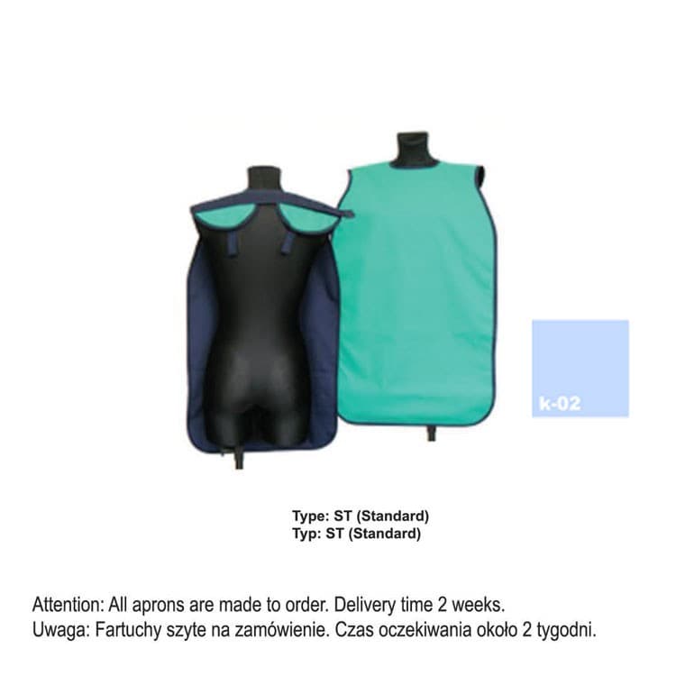 X-Ray Apron type ST-Standard heavy 0.50mm Pb, 50x80mm, colour K-02 – oficiali Falcon Medical produkto nuotrauka