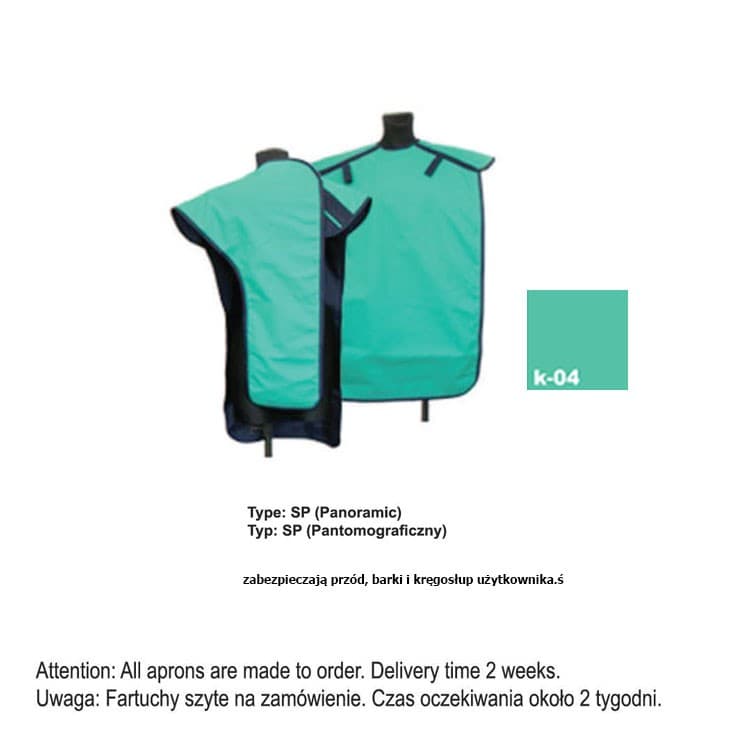 X-Ray Apron type SP-Panoramic heavy 0.35mm Pb, 50x80mm – oficiali Falcon Medical produkto nuotrauka