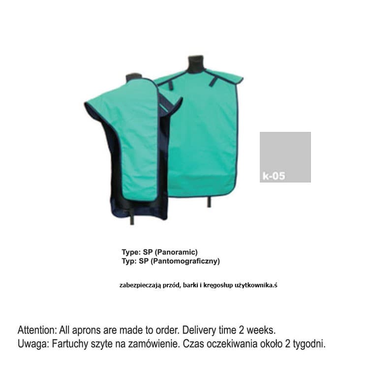 X-Ray Apron type SP-Panoramic heavy 0.35mm Pb, 50x80mm – oficiali Falcon Medical produkto nuotrauka