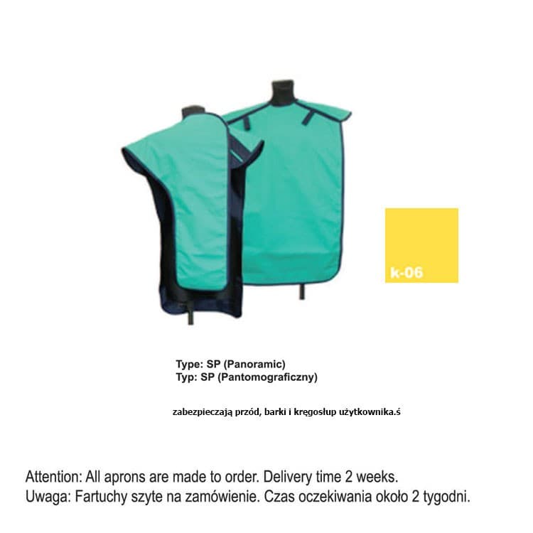 X-Ray Apron type SP-Panoramic heavy 0.35mm Pb, 50x80mm – oficiali Falcon Medical produkto nuotrauka