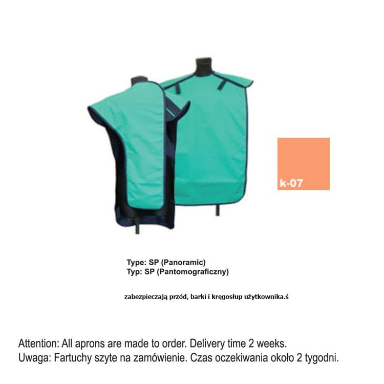 X-Ray Apron type SP-Panoramic heavy 0.35mm Pb, 50x80mm – oficiali Falcon Medical produkto nuotrauka