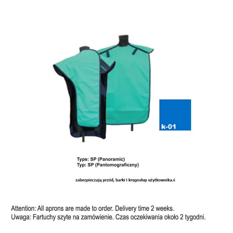 X-Ray Apron type SP-Panoramic heavy 0.50mm Pb, 50x80mm – oficiali Falcon Medical produkto nuotrauka