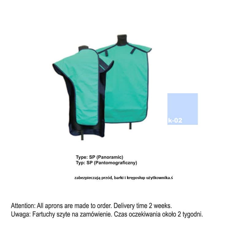 X-Ray Apron type SP-Panoramic heavy 0.50mm Pb, 50x80mm – oficiali Falcon Medical produkto nuotrauka