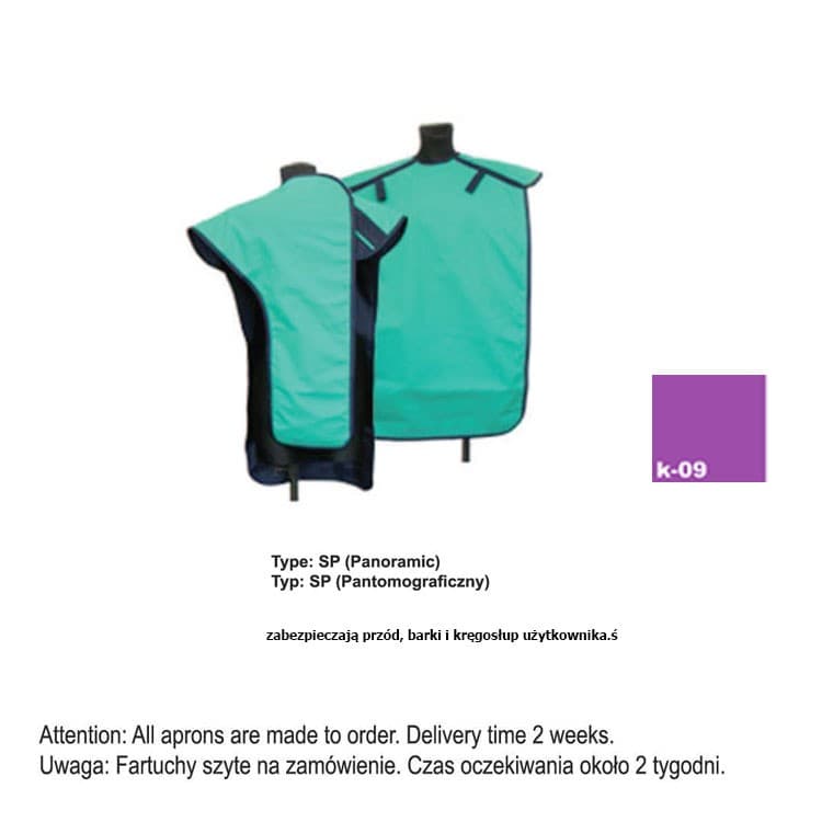 X-Ray Apron type SP-Panoramic heavy 0.50mm Pb, 40x60mm – oficiali Falcon Medical produkto nuotrauka