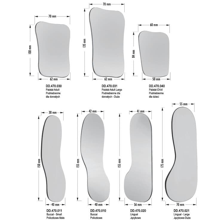 Photographic mirror double sided Front surface Set of 7 – oficiali Falcon Medical produkto nuotrauka