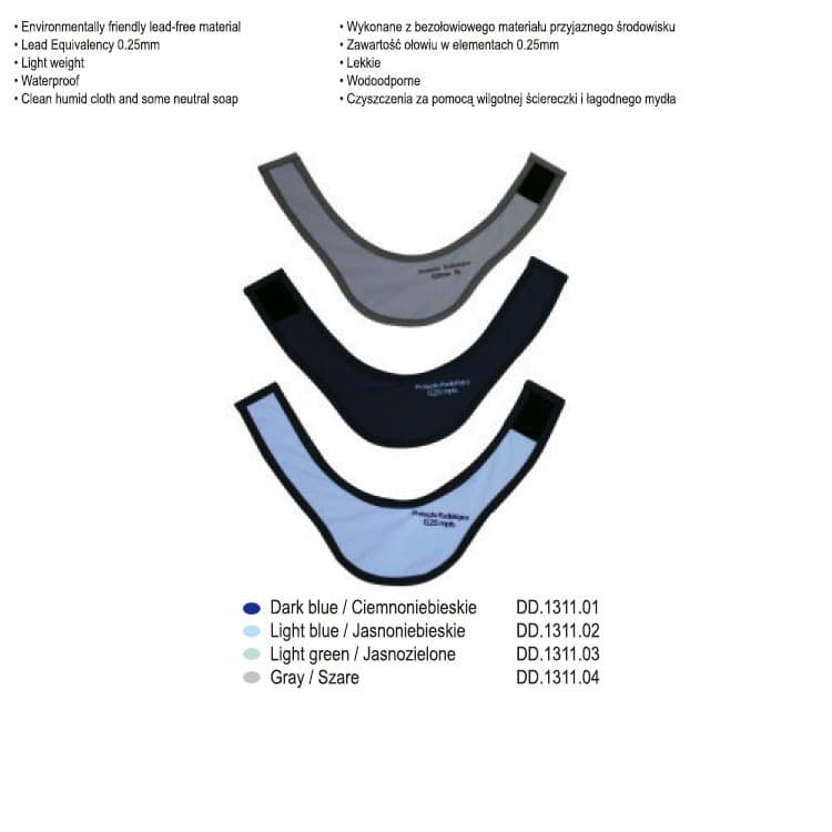 Thyroid protection collar AT size S, 0.25mm Pb – oficiali Falcon Medical produkto nuotrauka