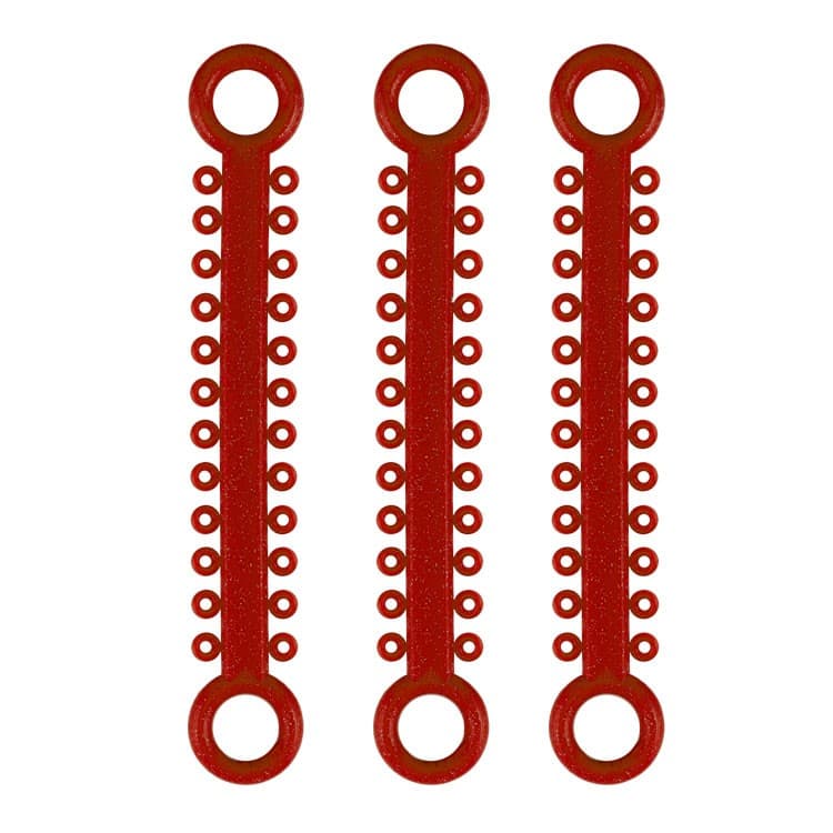 ElastoMax ligatures, latex free, metallic red (1008 ligatures) – oficiali Falcon Medical produkto nuotrauka