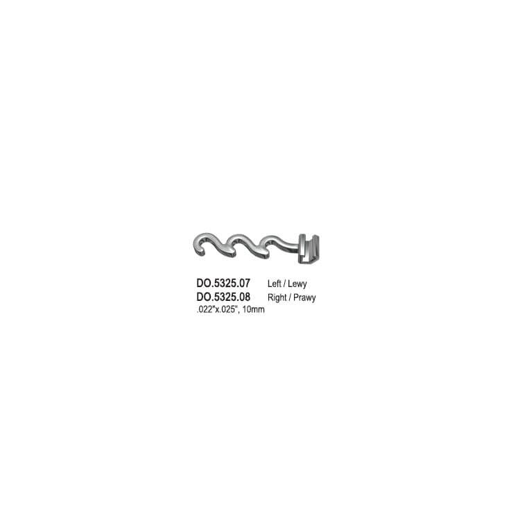 Crimpable hooks spiral right .022″x.025”, 10mm (Pack of 10 pieces) – oficiali Falcon Medical produkto nuotrauka