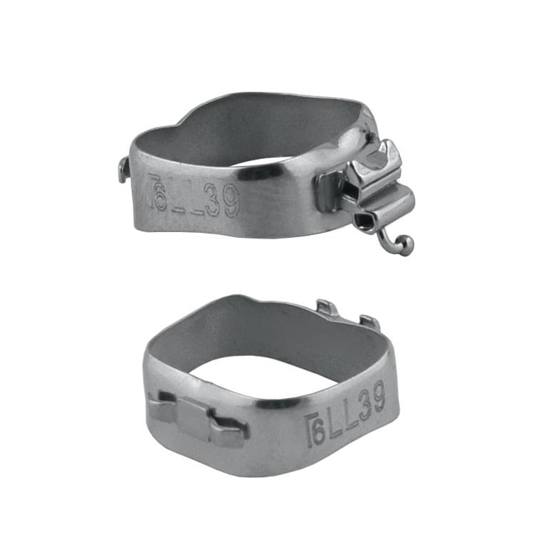 Sure-Fit Pre-Welded molar band + double convertible buccal tube .022″ + lingual cleat, lower left – oficiali Falcon Medical produkto nuotrauka