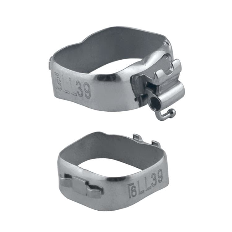 Sure-Fit Pre-Welded molar band + double convertible buccal tube .022″ + lingual cleat, lower right – oficiali Falcon Medical produkto nuotrauka