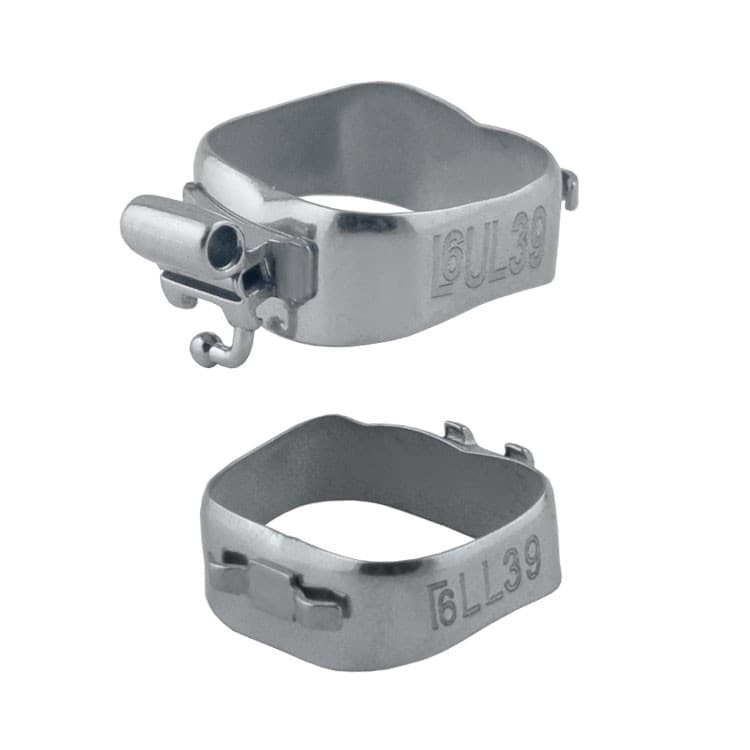 Sure-Fit Pre-Welded molar band + double convertible buccal tube .022″ + lingual cleat, upper left – oficiali Falcon Medical produkto nuotrauka