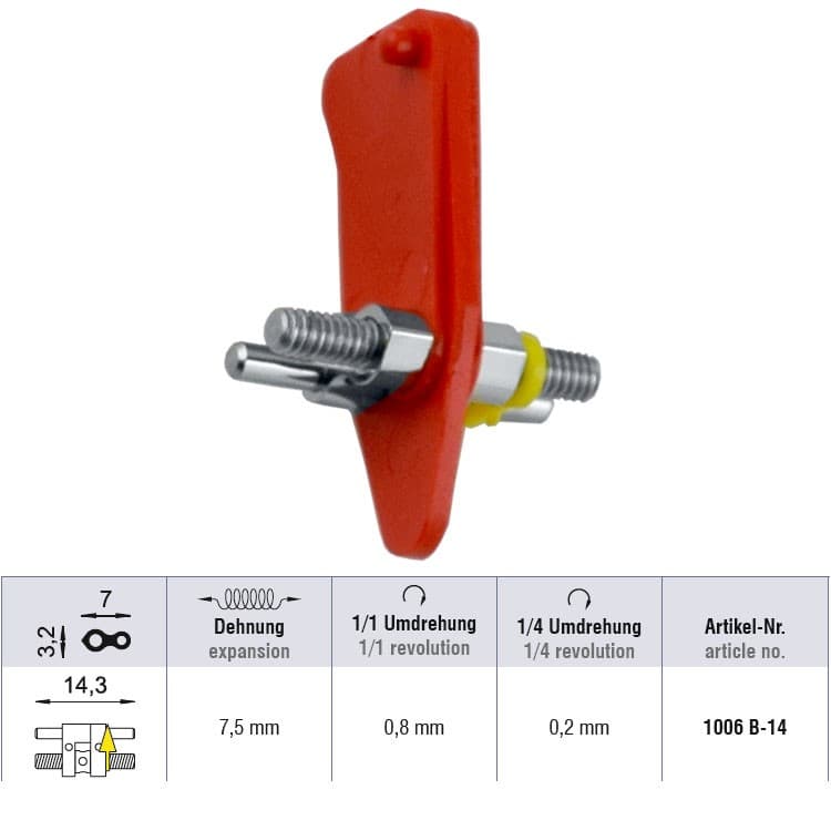 Standard expansion screw mandibular 14.3 x 7.5 mm – oficiali Falcon Medical produkto nuotrauka