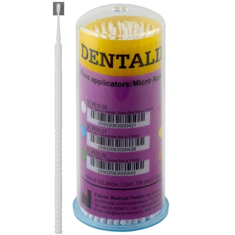 DENTALINE Bendable applicators white x-fine ø 1.0mm (Pack of 100 pieces) – oficiali Falcon Medical produkto nuotrauka