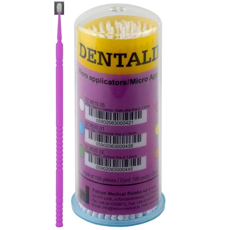 DENTALINE Bendable applicators pink fine ø 1.5mm (Pack of 100 pieces) – oficiali Falcon Medical produkto nuotrauka