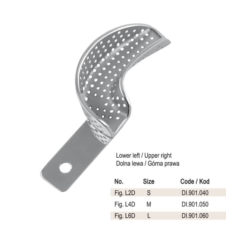 Impression tray partial with rim upper right / lower left fig. L2D – oficiali Falcon Medical produkto nuotrauka