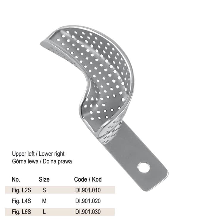 Impression tray partial with rim upper left / lower right fig. L2S – oficiali Falcon Medical produkto nuotrauka