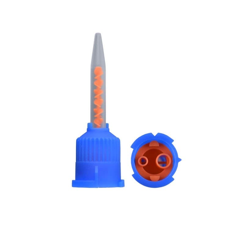 DENTALINE Mixing tips fine dark blue/ orange short 40mm, 4:1 ratio (Pack of 50 pieces) – oficiali Falcon Medical produkto nuotrauka
