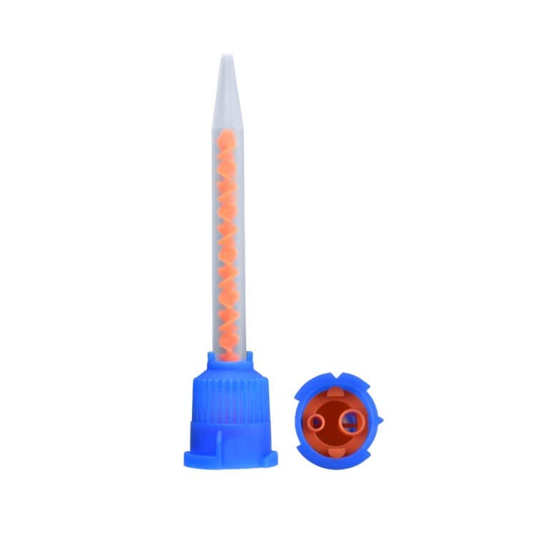 DENTALINE Mixing tips fine dark blue/ orange long 63mm, 4:1 ratio (Pack of 50 pieces) – oficiali Falcon Medical produkto nuotrauka