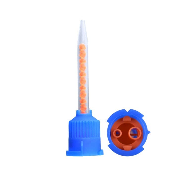 DENTALINE Mixing tips fine dark blue/ orange medium 50mm, 4:1 ratio (Pack of 50 pieces) – oficiali Falcon Medical produkto nuotrauka
