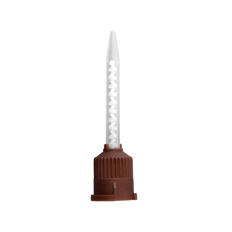 DENTALINE mixing tips fine brown-long 50mm, 1:1 Ratio (Pack of 50 pieces) – oficiali Falcon Medical produkto nuotrauka