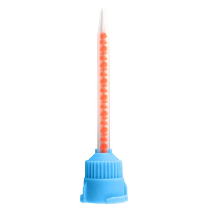 DENTALINE Mixing tips fine blue/orange 77mm, 4:1 Ratio (Pack of 50 pieces) – oficiali Falcon Medical produkto nuotrauka