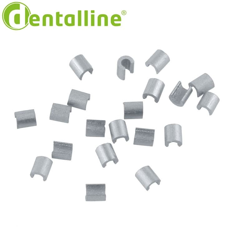 Titanium crimpable stops open (20 pieces) – oficiali Falcon Medical produkto nuotrauka