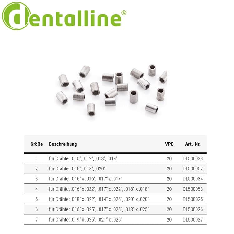 Titanium crimpable stops closed small for rectangle wires (20 pieces) – oficiali Falcon Medical produkto nuotrauka