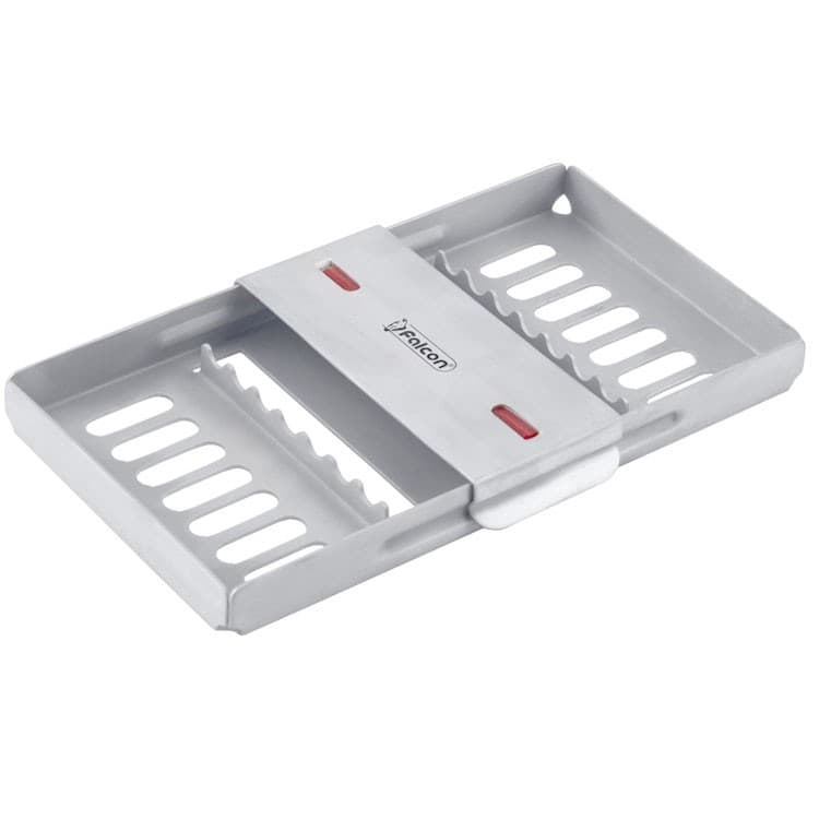 Cassette tray Falcon MINI Aluminum silver 185 x 100 x 15mm – oficiali Falcon Medical produkto nuotrauka