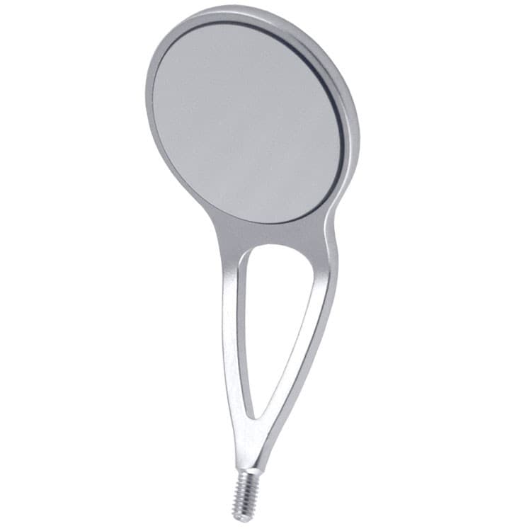 Mouth Mirrors Rhodium MEGAretract, bifurcated stem plane SS-Thread (pack of 6 pieces) – oficiali Falcon Medical produkto nuotrauka