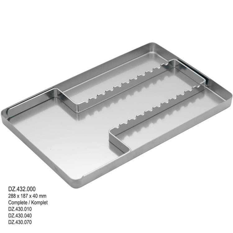 Norm Tray (solid cover+solid tray+rack for 15 instruments) – oficiali Falcon Medical produkto nuotrauka