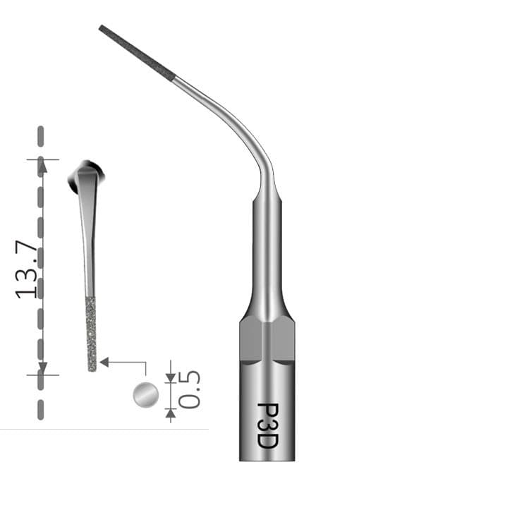 Ultrasonic periodontal tip diamond coated fig. P3D (E-M Type) – oficiali Falcon Medical produkto nuotrauka