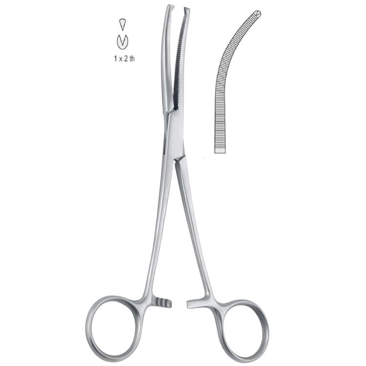 Forceps artery Kocher 1x2th curved 165mm – oficiali Falcon Medical produkto nuotrauka