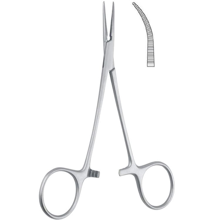 Forceps artery Micro Halsted Mosquito curved 125mm – oficiali Falcon Medical produkto nuotrauka