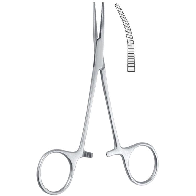 Forceps artery Halsted Mosquito curved 125mm – oficiali Falcon Medical produkto nuotrauka