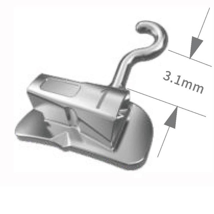Buccal tube single non-convertible with long hook 1st molar, bondable Roth .022″ upper right – oficiali Falcon Medical produkto nuotrauka