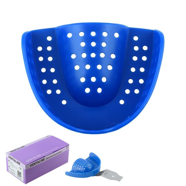 DENTALINE Disposable impression trays blue, orthodontic upper size M fig. 17 (Pack of 25 pieces) – oficiali Falcon Medical produkto nuotrauka
