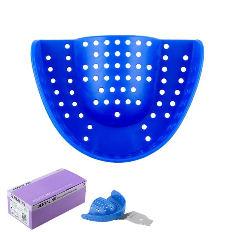 DENTALINE Disposable impression trays blue, regular upper size M fig. 13 (Pack of 25 pieces) – oficiali Falcon Medical produkto nuotrauka