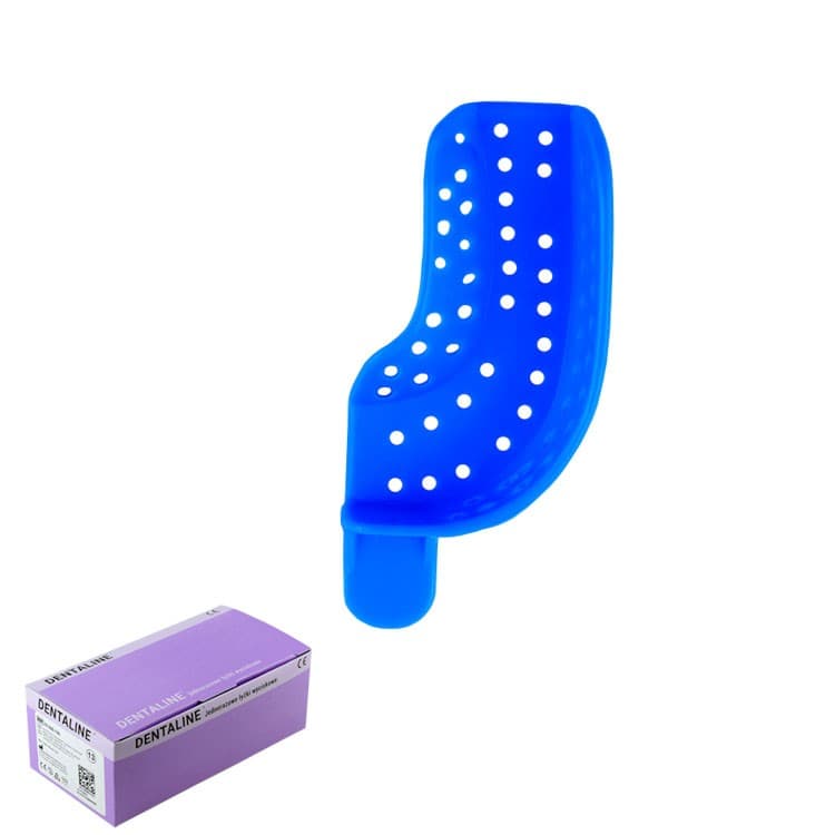 DENTALINE Disposable impression trays blue, partial upper right / lower left fig. 21 (Pack of 25 pieces) – oficiali Falcon Medical produkto nuotrauka