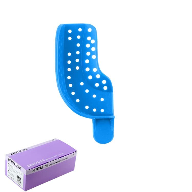 DENTALINE Disposable impression trays sky blue, partial upper left / lower right fig. 22 (Pack of 25 pieces) – oficiali Falcon Medical produkto nuotrauka