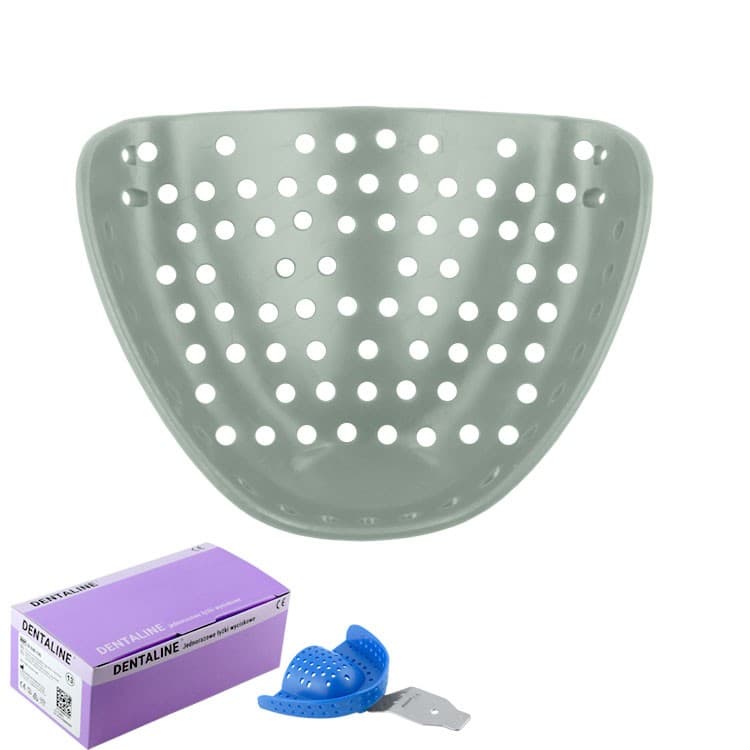 DENTALINE Disposable impression trays olive, edentulous upper size M fig. 5 (Pack of 25 pieces) – oficiali Falcon Medical produkto nuotrauka