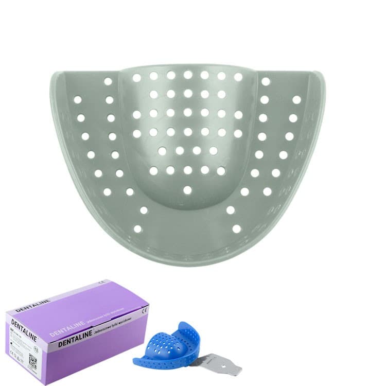 DENTALINE Disposable impression trays olive, regular upper size M fig. 13 (Pack of 25 pieces) – oficiali Falcon Medical produkto nuotrauka